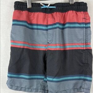 Ingear Swim Shorts with Red and Black Stripes